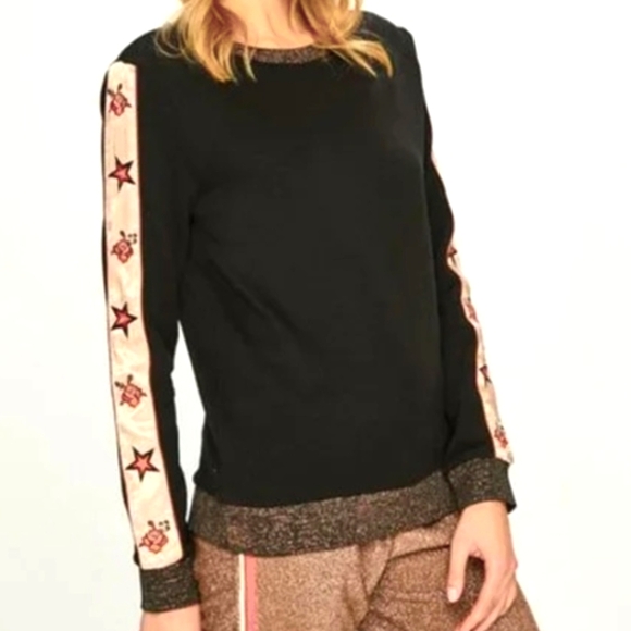 Scotch and Soda The Peaks  stars Metallic And Black sweater Women's Size Medium - Picture 1 of 11